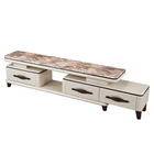 New Model Modern Elegant Style Marble White TV Cabinet Stand With Drawers and Showcase