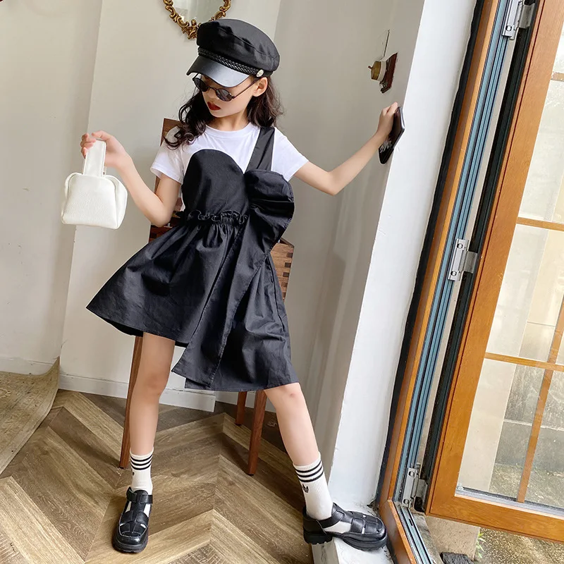 2021 New Fashion Big Girl Summer Short Sleeve Black White Asymmetrical Dress Stylish Teenager Patchwork Dress 5-10T, White black
2021 New Fashion Big Girl Summer Short Sleeve Black White Asymmetrical Dress Stylish Teenager Patchwork Dress 5-10T, White black