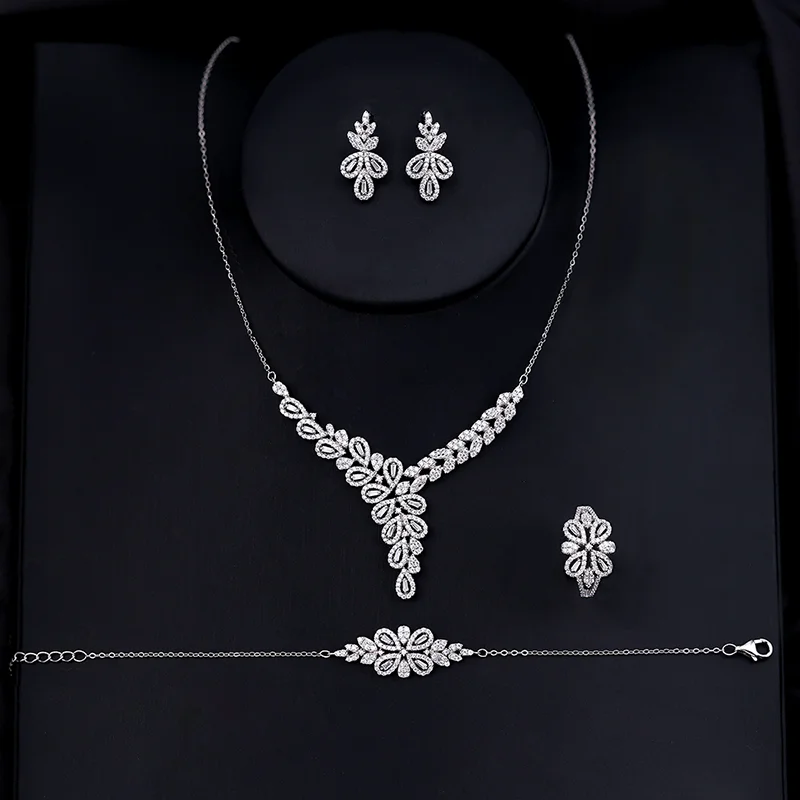 Factory luxury 4 Piece Necklace Fine Silver Jewelry 925 AAAAA Cubic Zirconia Jewelry Set Women
Factory luxury 4 Piece Necklace Fine Silver Jewelry 925 AAAAA Cubic Zirconia Jewelry Set Women