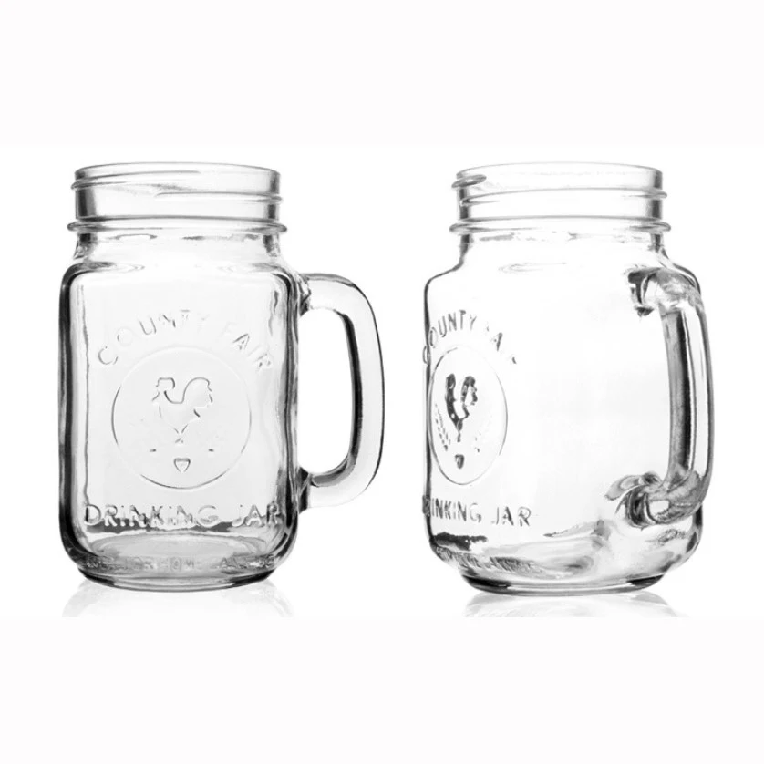 wholesale Glass Wide Mouth Rooster Mason Jar with Handle Mason Jar with Lid 
wholesale Glass Wide Mouth Rooster Mason Jar with Handle Mason Jar with Lid