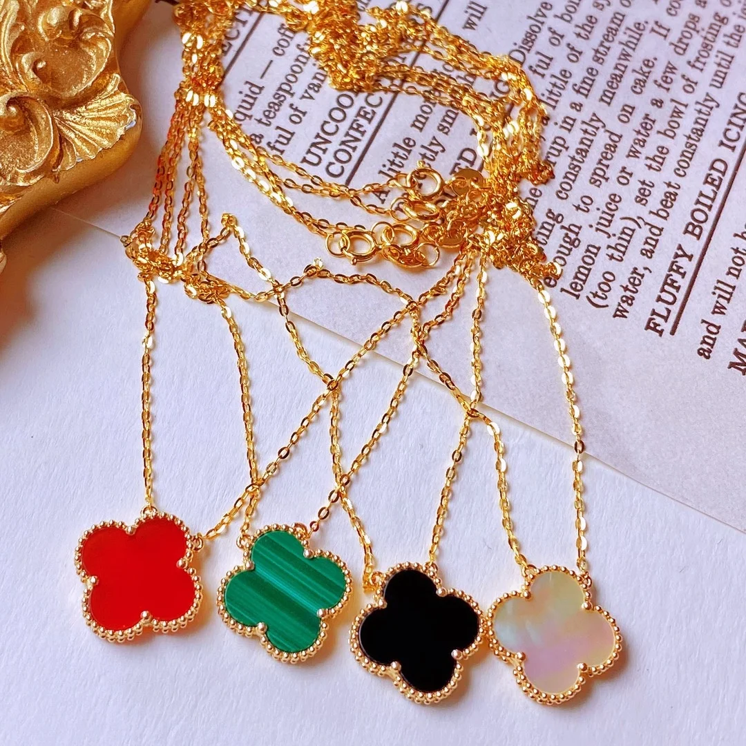 Four Clover Flower 13mm Solid Pure Gold Pendant Necklace 18K Real Jewelry For Women
Four Clover Flower 13mm Solid Pure Gold Pendant Necklace 18K Real Jewelry For Women