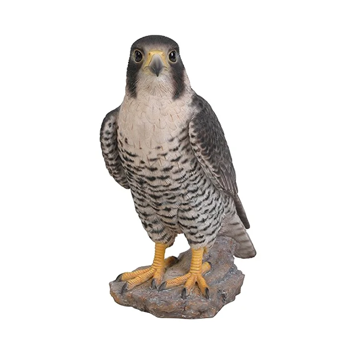 Vivid Wild Birds Arts Peregrine Falcon Statue Resin Ornament Home and Garden Decoration for Sale