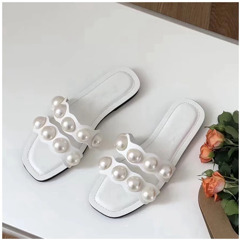 Women Fashion Flat Slippers Summer Outdoor Beach Brand Pearl Slides Flip slip Flops On Comfortable Massage Outsole, As pictures
Women Fashion Flat Slippers Summer Outdoor Beach Brand Pearl Slides Flip slip Flops On Comfortable Massage Outsole, As pictures