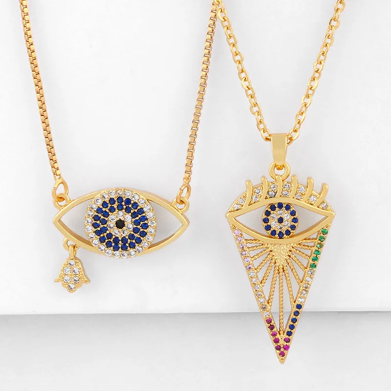 Barlaycs 2020 Fashion Statement 18K Gold Plated Copper Colorful Zircon Geometric Eye Pendant Necklace for Women Jewelry
Barlaycs 2020 Fashion Statement 18K Gold Plated Copper Colorful Zircon Geometric Eye Pendant Necklace for Women Jewelry