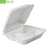 Easy Green Wholesale 3 Compartment Disposable Pulp Sugarcane Biodegradable Food Packaging For Catering