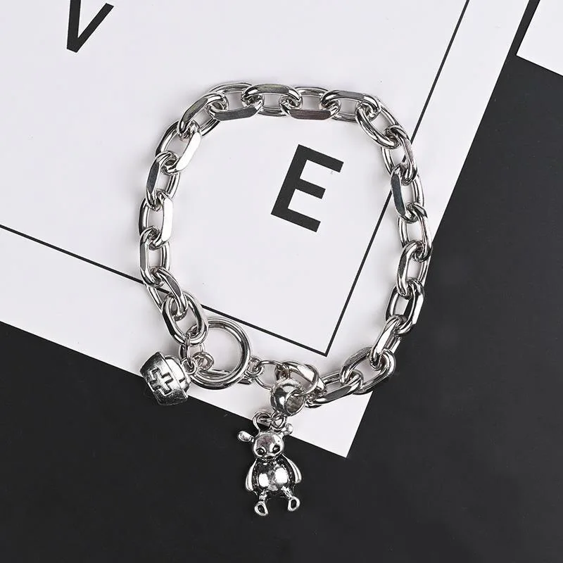 Stainless steel Nurse cap bracelet cute bear pendant non fade color good quality bracelet, Silver
Stainless steel Nurse cap bracelet cute bear pendant non fade color good quality bracelet, Silver
