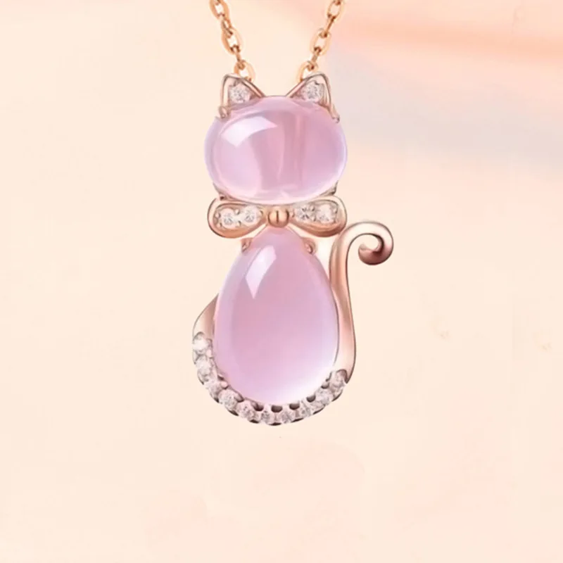 DAIHE Fashion Jewelry S925 Silver Rose Quartz Cat Eye Crystal Stone Pendant Necklace for Women Gemstone
DAIHE Fashion Jewelry S925 Silver Rose Quartz Cat Eye Crystal Stone Pendant Necklace for Women Gemstone