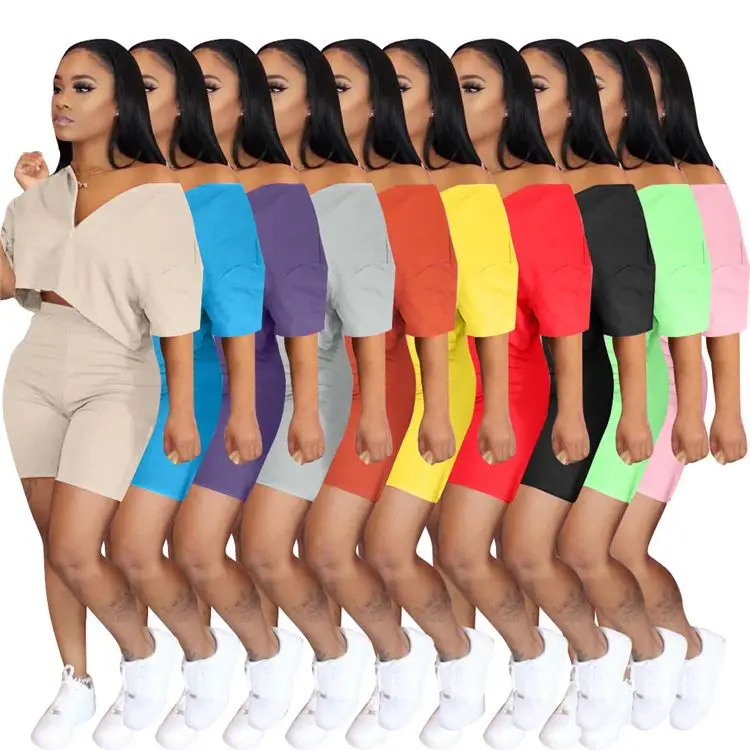 Plus Size Two Piece Set Women Clothes 2020 Casual Tracksuit Crop Top Biker Shorts Set Lounge Wear Matching Sets 2 Piece Outfits, Picture
Plus Size Two Piece Set Women Clothes 2020 Casual Tracksuit Crop Top Biker Shorts Set Lounge Wear Matching Sets 2 Piece Outfits, Picture