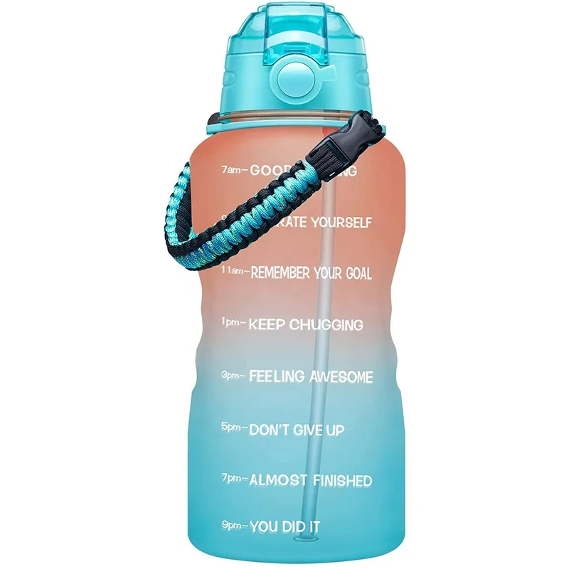 Custom Gradient Tritan Bottle Large1 Gallon 128oz Motivational Water Bottle with Time Marker & Straw
Custom Gradient Tritan Bottle Large1 Gallon 128oz Motivational Water Bottle with Time Marker & Straw