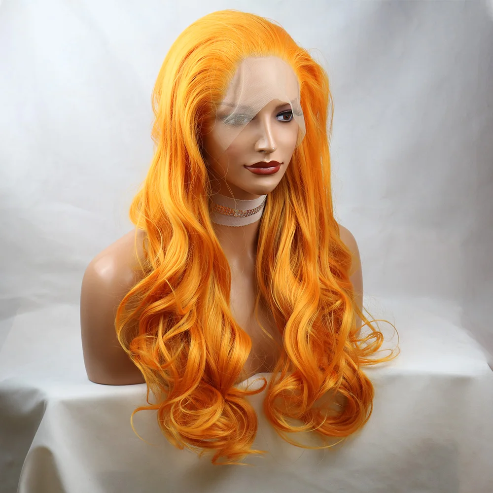 Bright Orange Lace Front Wigs Long Wave Synthetic Hair Wigs Natural Hairline Blonde Orange Heat Resistant Hair Synthetic Wigs
Bright Orange Lace Front Wigs Long Wave Synthetic Hair Wigs Natural Hairline Blonde Orange Heat Resistant Hair Synthetic Wigs