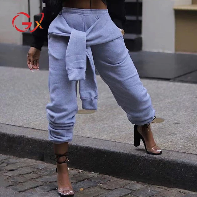 GX1855 Fashion High Waist Trousers Fake-Sweatshirt Tie Sleeve Pockets Casual Sports Sweatpants Women
GX1855 Fashion High Waist Trousers Fake-Sweatshirt Tie Sleeve Pockets Casual Sports Sweatpants Women