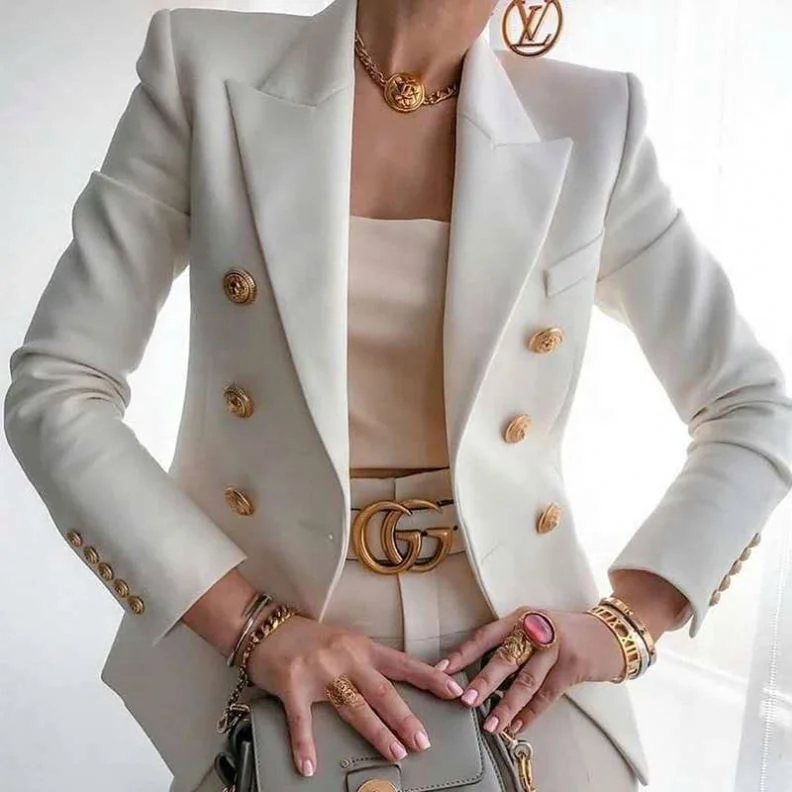 Wholesale Long Sleeve Casual Jacket Button Ladies Blazers Solid Color Women's Suit, 7 color or customized
Wholesale Long Sleeve Casual Jacket Button Ladies Blazers Solid Color Women's Suit, 7 color or customized