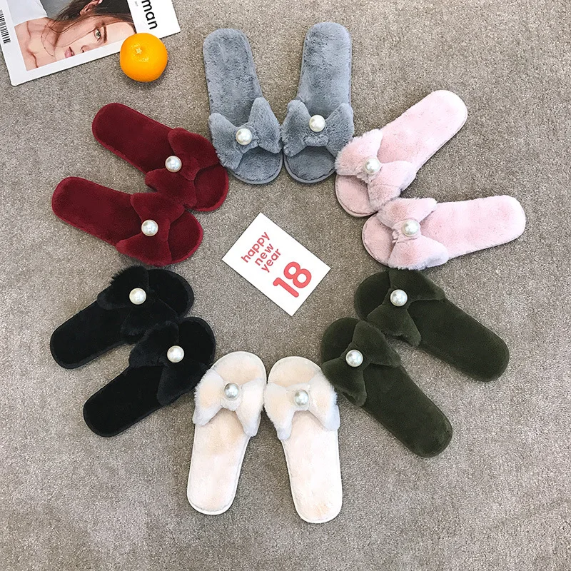 Autumn winter elegant plush slippers women flat bottomed fashion fur fluffy slippers with bowknot pearls, Light brown, dark brown, white pink purple
Autumn winter elegant plush slippers women flat bottomed fashion fur fluffy slippers with bowknot pearls, Light brown, dark brown, white pink purple