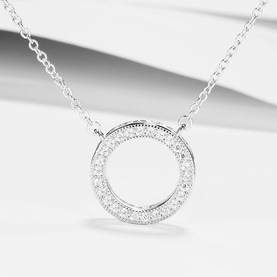 Fashion 100% 925 Sterling Silver Necklace Round Ring Pendants Necklaces Fit Women Cubic Zircon NecklaceJewelry Gift
Fashion 100% 925 Sterling Silver Necklace Round Ring Pendants Necklaces Fit Women Cubic Zircon NecklaceJewelry Gift