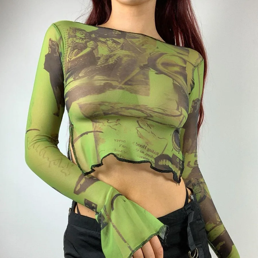K21L04536 Sexy See Through Mesh Tops Woman Wear fashionable Patchwork Ruffles T-Shirt Turtleneck Neon Crop Top Tee
K21L04536 Sexy See Through Mesh Tops Woman Wear fashionable Patchwork Ruffles T-Shirt Turtleneck Neon Crop Top Tee