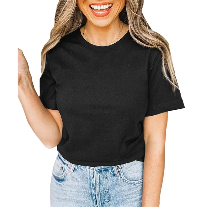 Fashion Girl Plain Cotton Round Neck Short Sleeve Women Custom Jersey Plus Size Crop Top Camisetas Mujer Unisex Plain Tee Tshirt, 8 colors
Fashion Girl Plain Cotton Round Neck Short Sleeve Women Custom Jersey Plus Size Crop Top Camisetas Mujer Unisex Plain Tee Tshirt, 8 colors