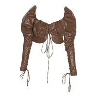 2019 Autumn Fashion New Pu Leather Bow Women'S Long-Sleeved Square Collar Puff Sleeve Sexy Party Shirt
2019 Autumn Fashion New Pu Leather Bow Women'S Long-Sleeved Square Collar Puff Sleeve Sexy Party Shirt