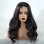 Hot Beauty Human Hair Wig Natural Color Virgin Body Wave Hair 16Inch Lace Frontal Wig With 200% Density