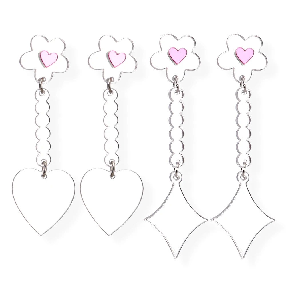 Popular Korean cute girls dating flower geometry silver mirror acrylic earrings fashion jewelry
Popular Korean cute girls dating flower geometry silver mirror acrylic earrings fashion jewelry