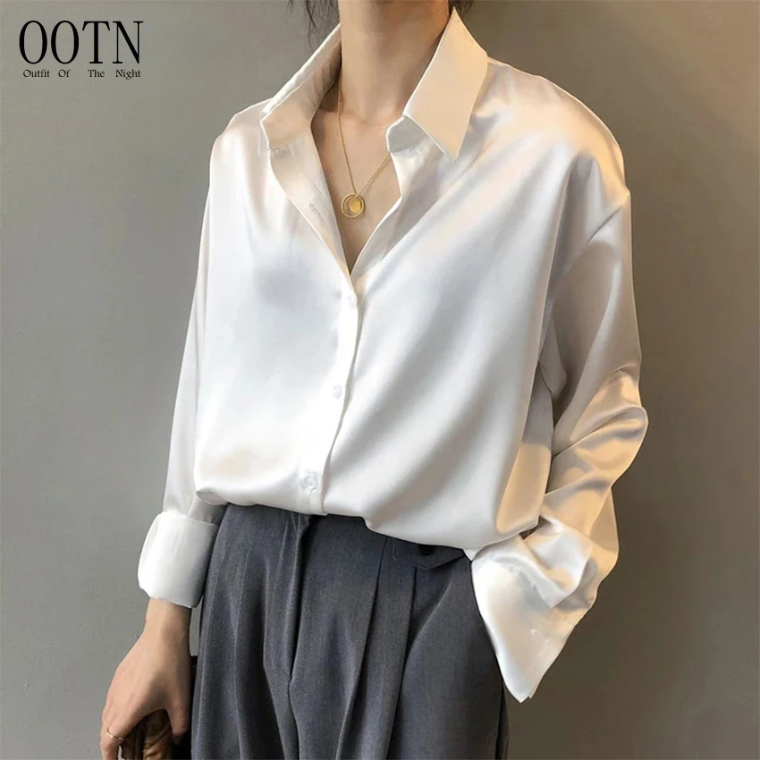 OOTN Women White Lady Long Sleeves Female Loose Street Shirts Vintage Blouse Autumn Fashion Button Up Satin Silk Shirt
OOTN Women White Lady Long Sleeves Female Loose Street Shirts Vintage Blouse Autumn Fashion Button Up Satin Silk Shirt