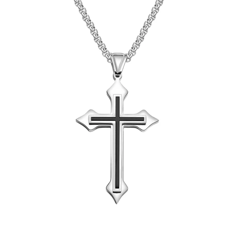 Cross Pendent Fashion Jewelry Accessory Silver Men Necklace Beaded Chain Stainless Steel Necklace
Cross Pendent Fashion Jewelry Accessory Silver Men Necklace Beaded Chain Stainless Steel Necklace