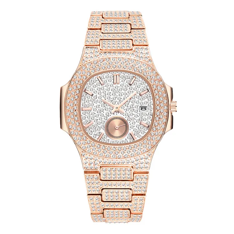 2021 New Full Diamond Dial Watch High-end Gold Diamond Men's Quartz Watch Manufacturer Customization
2021 New Full Diamond Dial Watch High-end Gold Diamond Men's Quartz Watch Manufacturer Customization