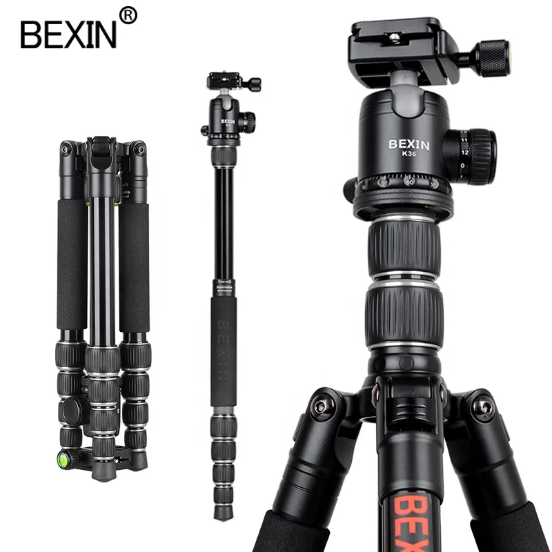 

BEXIN Aluminum Leg Monopod with 360 Panorama Ball Head NEW Professional Travel Camera Tripod Stand for DSLR Digital Camera, Black