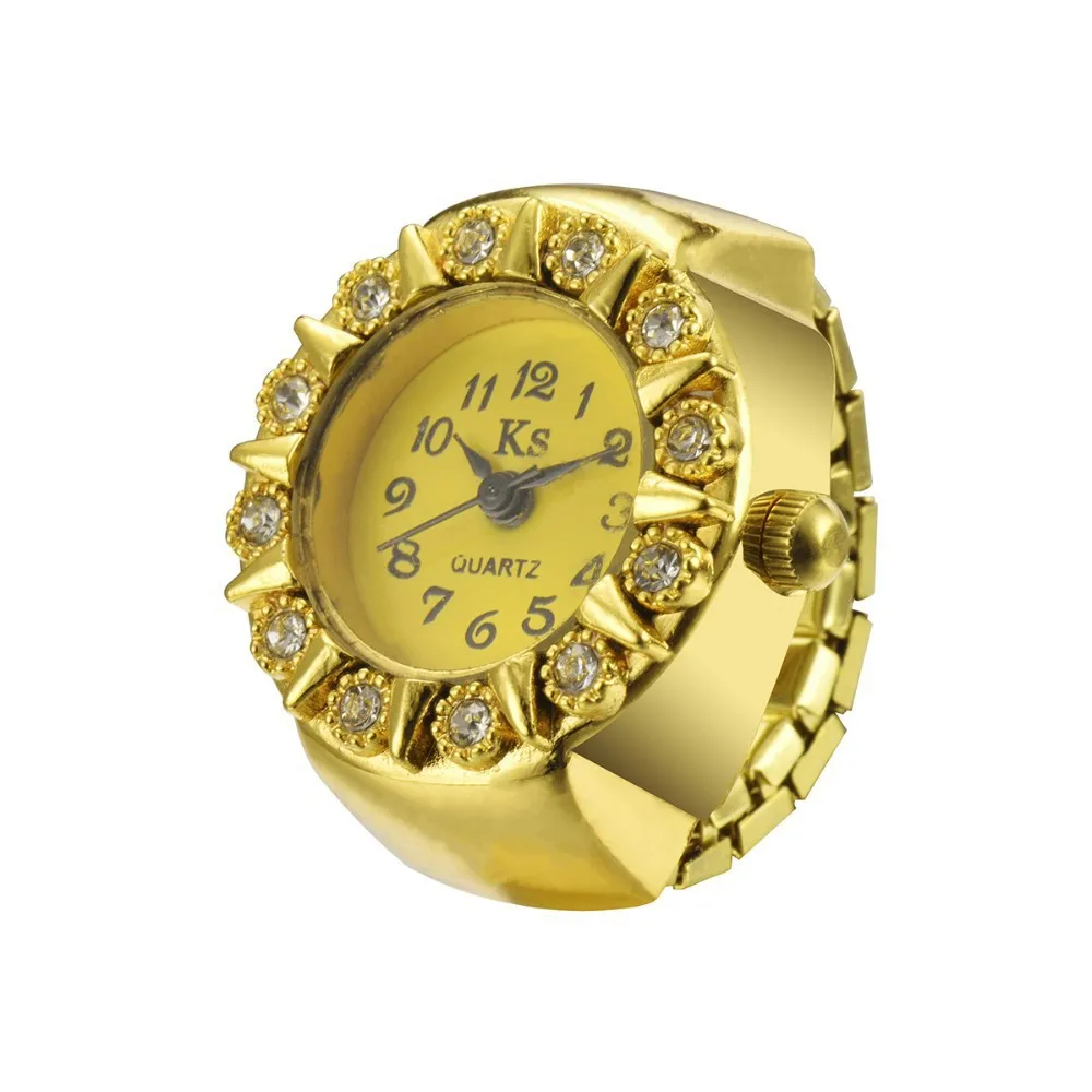 Fashion men and women personality lovers Vintage Ring Watch Gold Diamond Watch ring, Golden
Fashion men and women personality lovers Vintage Ring Watch Gold Diamond Watch ring, Golden