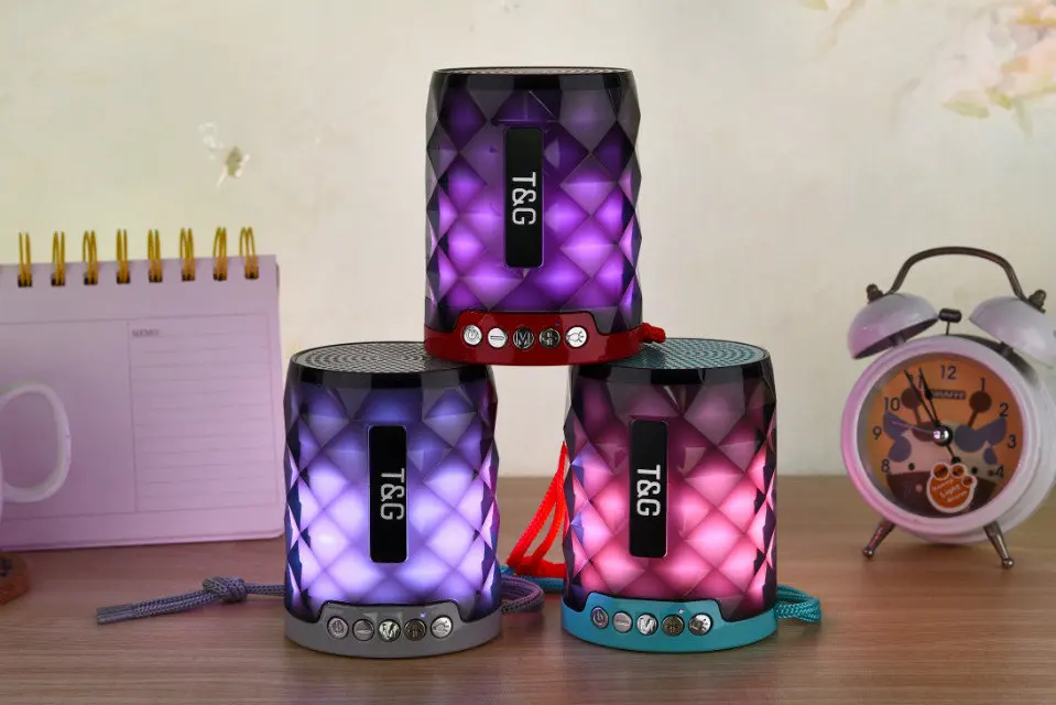 2019 Newest TG 155 Mini Bluetooth Speaker with LED Light Wireless Portable Loud Speaker Support Handsfree Call TF Card USB Disk - ANKUX.COM