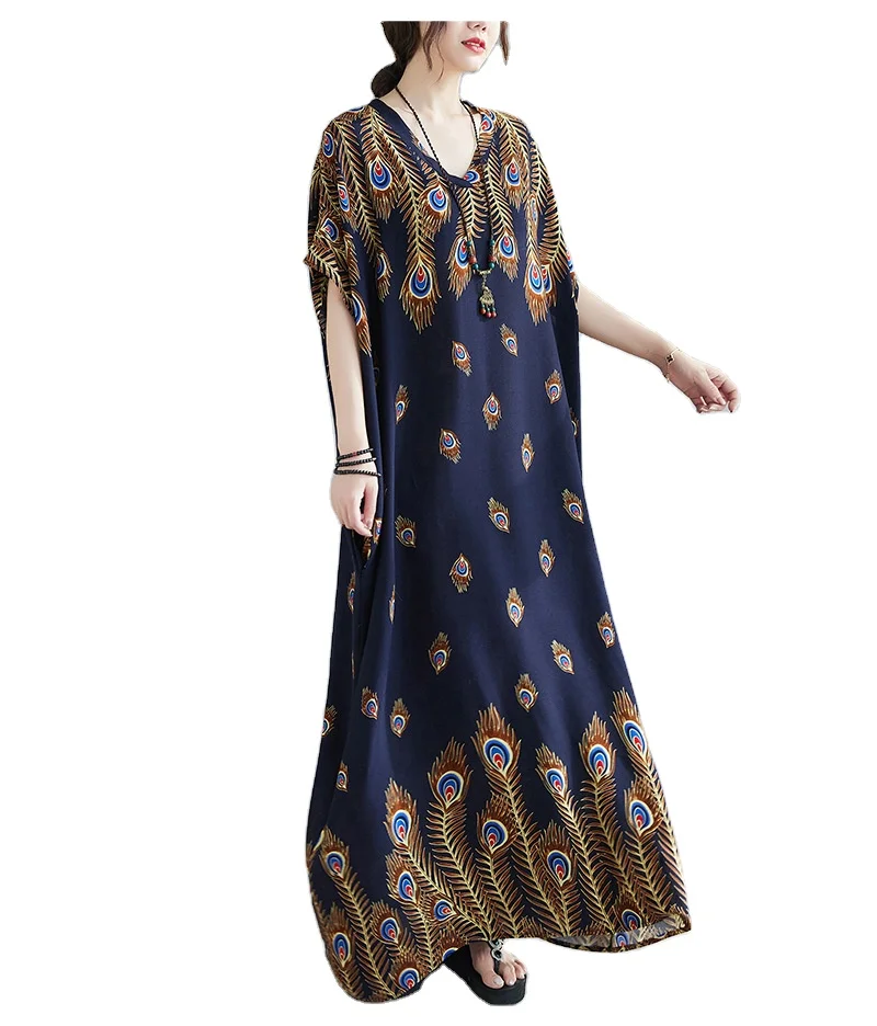 Summer European and beautiful urban casual plus loose and breathable cotton covering belly slimming V-neck robe dress OEM, 6 colors
Summer European and beautiful urban casual plus loose and breathable cotton covering belly slimming V-neck robe dress OEM, 6 colors