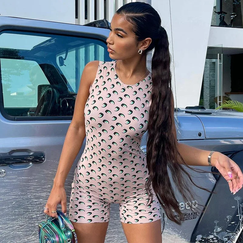 Hot Sale Workout Femal Bodycon O Neck Bodysuit Casual Sleeveless One Piece Shorts Moon Print Bodycon Pink 2021 Romper Jumpsuits
Hot Sale Workout Femal Bodycon O Neck Bodysuit Casual Sleeveless One Piece Shorts Moon Print Bodycon Pink 2021 Romper Jumpsuits