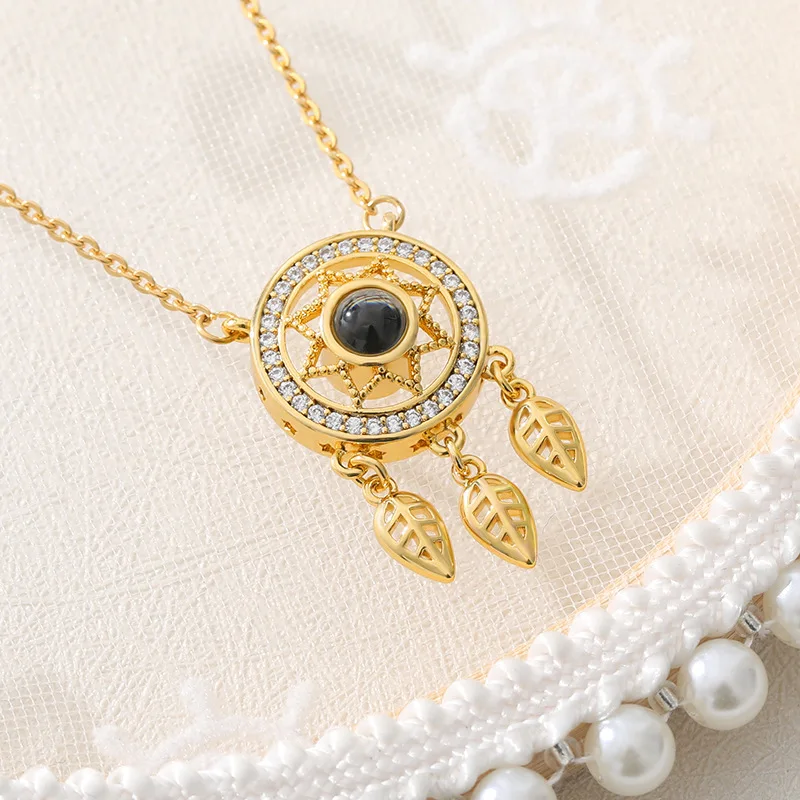 Wholesale New Love memory Necklace 100 Languages Love You Dreamcatcher Projection Necklace, 3 color to choose
Wholesale New Love memory Necklace 100 Languages Love You Dreamcatcher Projection Necklace, 3 color to choose