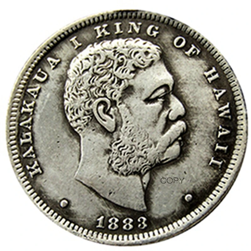 US 1883 1/2D Hawaii Commemorative Half Dollar Silver Plated Reproduction Decorative Coins
US 1883 1/2D Hawaii Commemorative Half Dollar Silver Plated Reproduction Decorative Coins