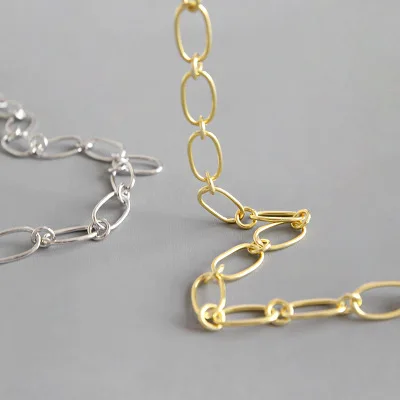 Korean Personalized 925 Sterling Silver Chain Necklace Gold Plating Choker Necklace for Women
Korean Personalized 925 Sterling Silver Chain Necklace Gold Plating Choker Necklace for Women