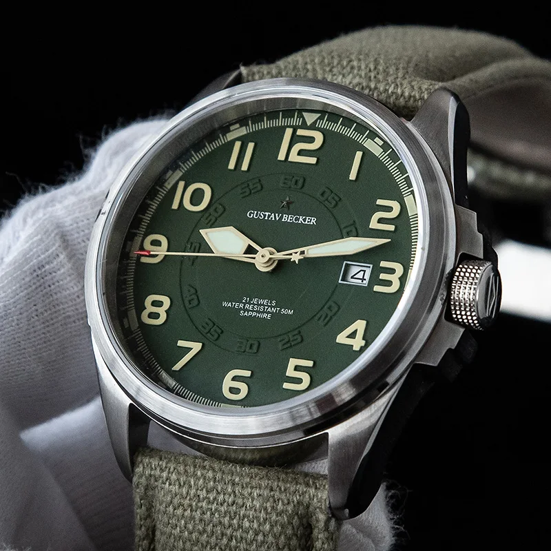 Limited Edition 43mm Mens Army Military Watches Sapphire Dial Calendar NH35A Men Automatic Mechanical Wristwatch GUSTAV BECKER
Limited Edition 43mm Mens Army Military Watches Sapphire Dial Calendar NH35A Men Automatic Mechanical Wristwatch GUSTAV BECKER