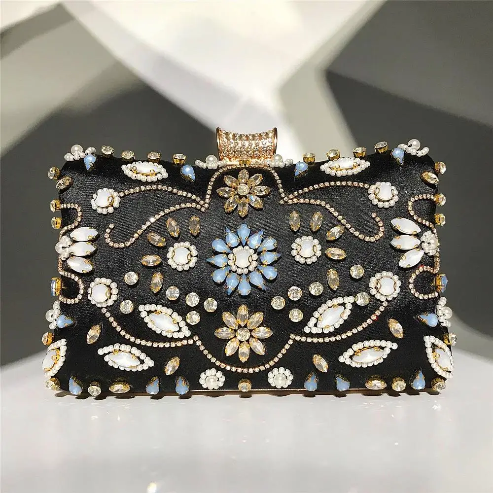 High Quality Ladies Evening Party Handbags Crystal Rhinestone Embellished Handmade Clutch Bags, Black gold silver
High Quality Ladies Evening Party Handbags Crystal Rhinestone Embellished Handmade Clutch Bags, Black gold silver