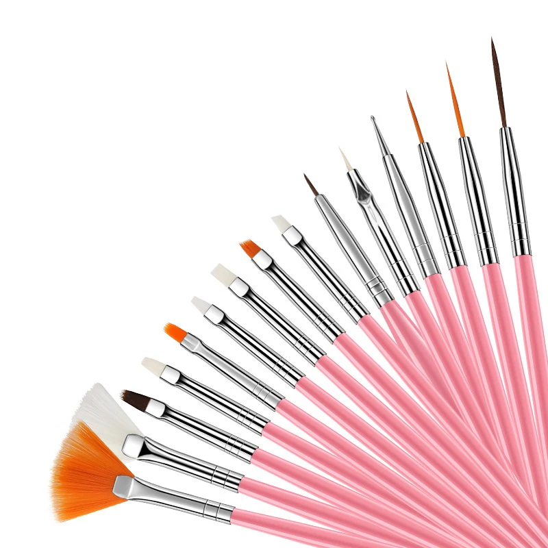 High Quality 15pcs Fine Liner Painting Drawing Nylon Acrylic Nail Art Brush Set, Pink, rose, black, white
High Quality 15pcs Fine Liner Painting Drawing Nylon Acrylic Nail Art Brush Set, Pink, rose, black, white
