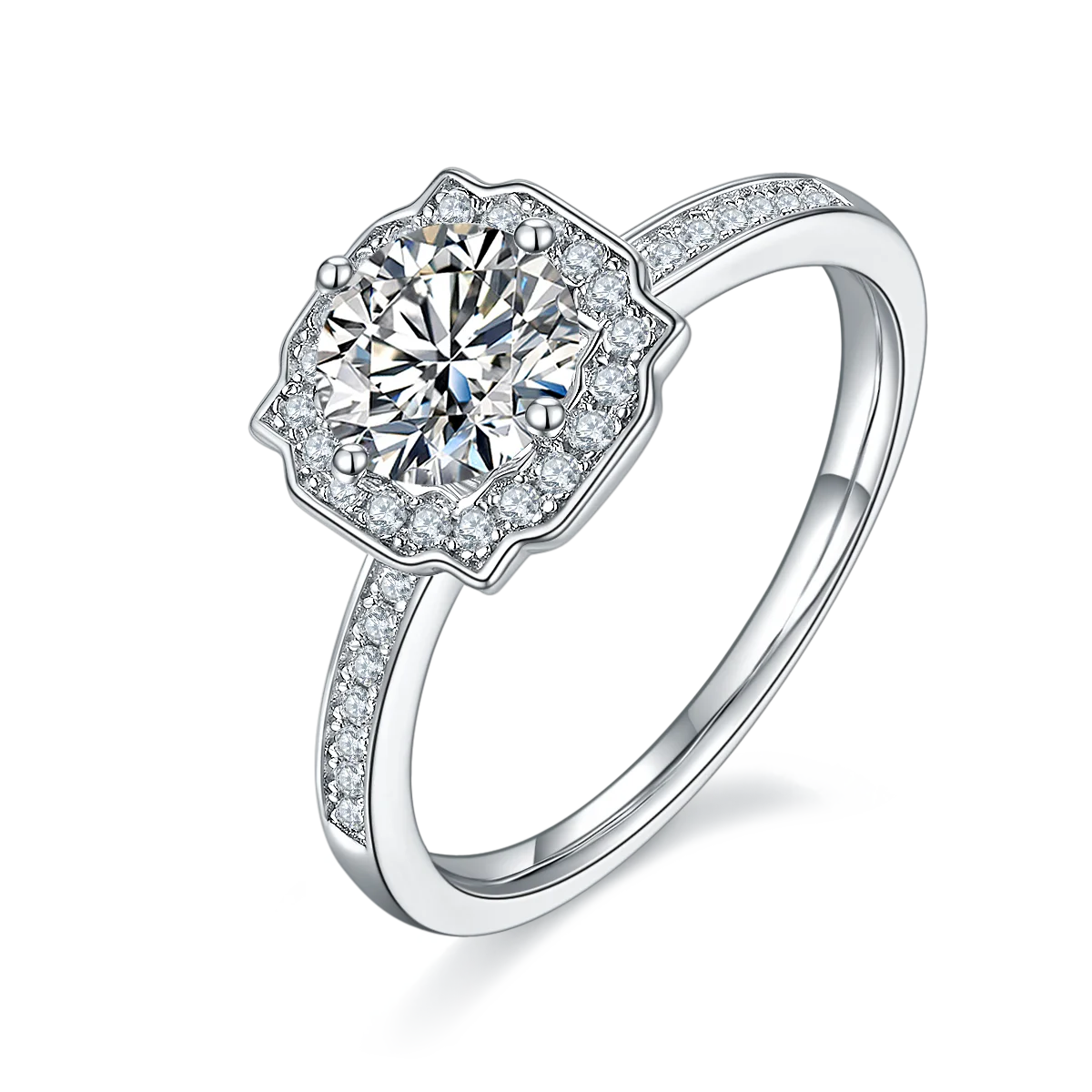 Hot Sale Plated Sterling Silver Ring 1.0ct Moissanite Diamond Ring Women Jewelry Wedding Rings
Hot Sale Plated Sterling Silver Ring 1.0ct Moissanite Diamond Ring Women Jewelry Wedding Rings