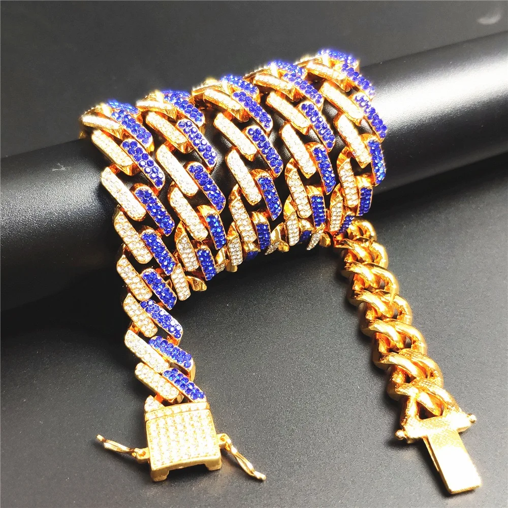 14mm 18k Gold Bracelet Men Rhinestone Zinc Alloy Cuban Link Chain 14k Gold Wholesale Hip Hop Jewelry
14mm 18k Gold Bracelet Men Rhinestone Zinc Alloy Cuban Link Chain 14k Gold Wholesale Hip Hop Jewelry