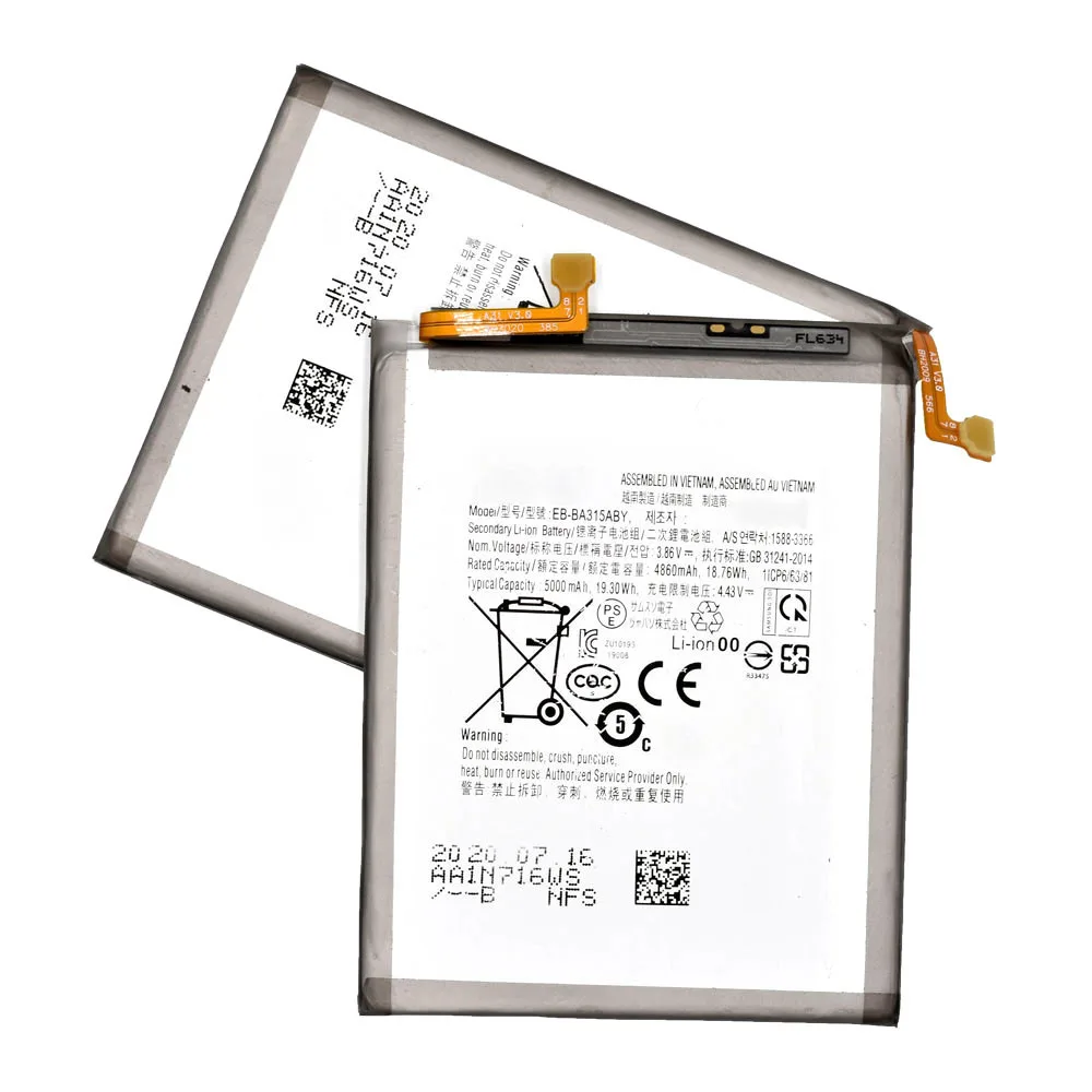 For Samsung Original EB-BA315ABY battery for samsung galaxy a31 2020 edition genuine replacement battery 5000mah Actual capacity
For Samsung Original EB-BA315ABY battery for samsung galaxy a31 2020 edition genuine replacement battery 5000mah Actual capacity
