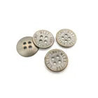custom engrave logo 4 hole shirt button metal flatback buttons for clothing
