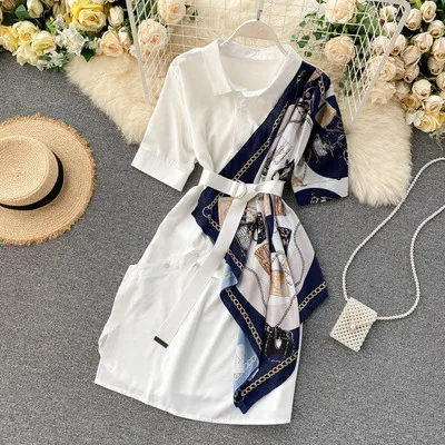 abiti short slong sleeve patchwork button up stitched slim fit shirt dress with belt casual vestidos
abiti short slong sleeve patchwork button up stitched slim fit shirt dress with belt casual vestidos