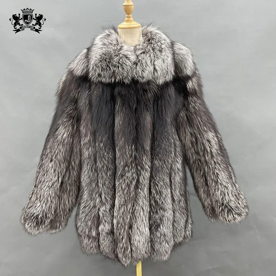 Janefur Women Winter Real Silver Fox Fur Coat Thick Warm Luxury Men Fur Coats, 1 colors for stock, customized color
Janefur Women Winter Real Silver Fox Fur Coat Thick Warm Luxury Men Fur Coats, 1 colors for stock, customized color