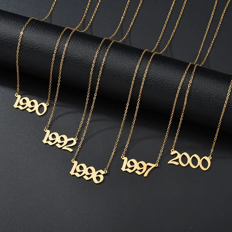 Newest 1980-2021 Stainless Steel Number Year Necklace Women Classic Jewelry Date Number Pendant Necklace, Picture shows
Newest 1980-2021 Stainless Steel Number Year Necklace Women Classic Jewelry Date Number Pendant Necklace, Picture shows