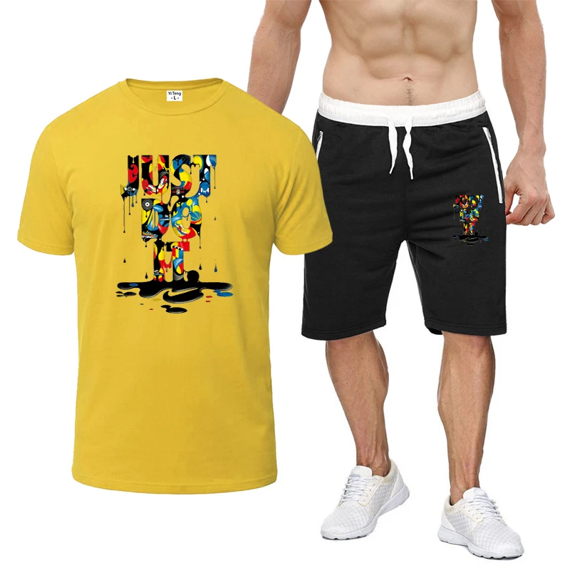 100% cotton 18 colors hot sale summer outfit mens graphic t shirt short sets two piece clothing training & jogging wear, Customized color
100% cotton 18 colors hot sale summer outfit mens graphic t shirt short sets two piece clothing training & jogging wear, Customized color