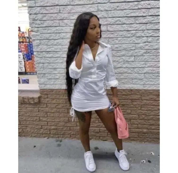2021 New Fashion Lapel Lacing Sexy Deep V Neck Dress White Mini Blouse Dresses for Ladies, White, yellow, purple, light blue, black, cyan
2021 New Fashion Lapel Lacing Sexy Deep V Neck Dress White Mini Blouse Dresses for Ladies, White, yellow, purple, light blue, black, cyan