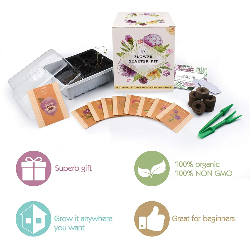 Wholesale ISO certified DIY Flower Starter Kits Home Garden Kit with Everything a Gardener Needs for Christmas Gift
Wholesale ISO certified DIY Flower Starter Kits Home Garden Kit with Everything a Gardener Needs for Christmas Gift