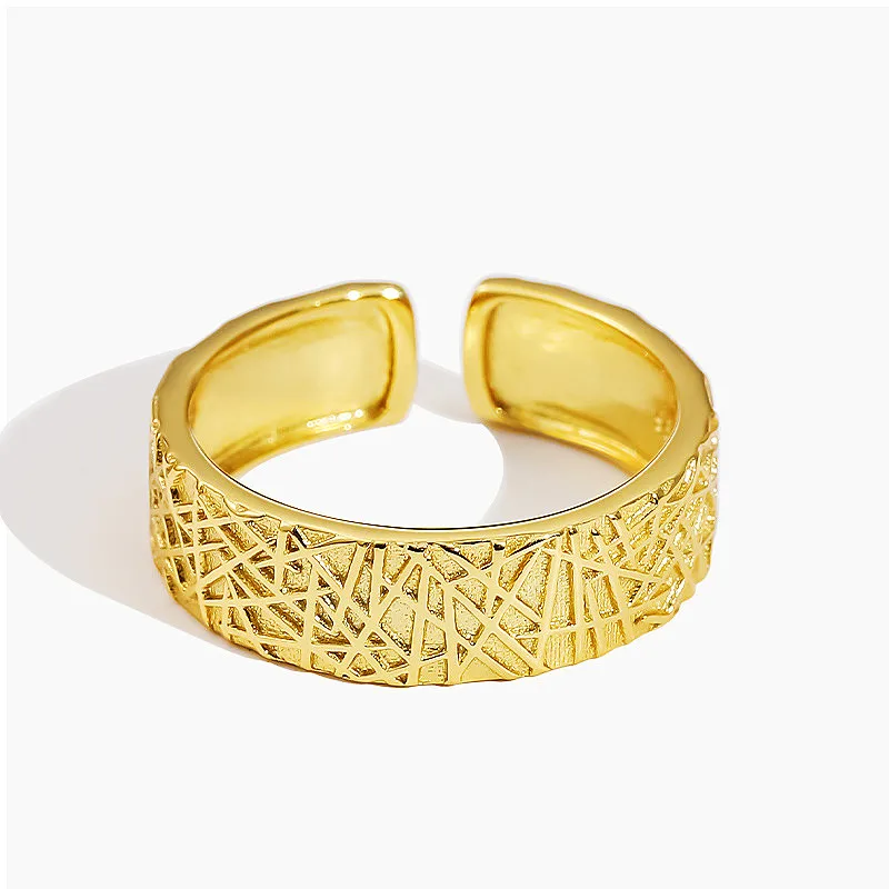 NEW design 925 silver adjustable ring women gold plated sterling silver irregular line geometric heavy ring jewelry
NEW design 925 silver adjustable ring women gold plated sterling silver irregular line geometric heavy ring jewelry