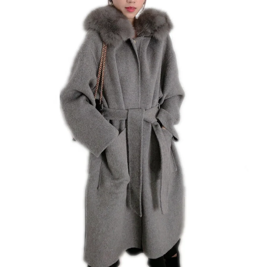 QC5102 new arrival cashmere jacket 100% wool long coat with fox fur collar wool coat, More than 6 colors
QC5102 new arrival cashmere jacket 100% wool long coat with fox fur collar wool coat, More than 6 colors