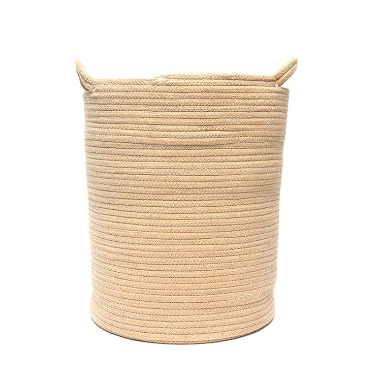 Large size handmade storage basket woven cotton rope plant basket for home decor with handles
Large size handmade storage basket woven cotton rope plant basket for home decor with handles
